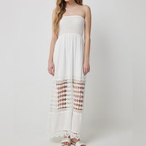 Justify White Strapless Sundress Resort Wear